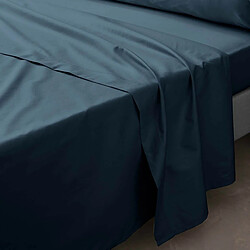 Paris Prix Drap Plat Percaline 180x290cm Bleu Nuit