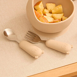 Atmosphera Set Couverts Enfant Yum 16cm Beige
