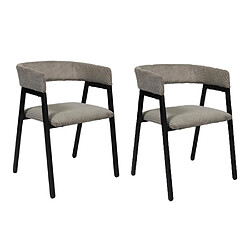 Paris Prix Lot de 2 Chaises Design Côtelé Scott 71cm Taupe