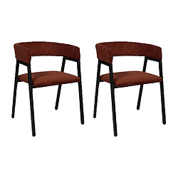 Paris Prix Lot de 2 Chaises Design Côtelé Scott 71cm Terracotta