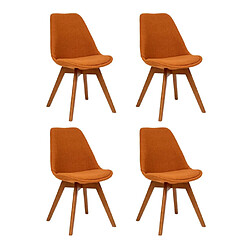 Atmosphera Lot de 4 Chaises Vintage Baya 79cm Ambre