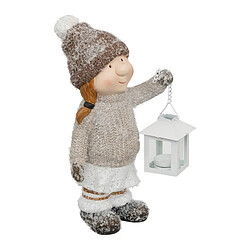 Atmosphera Personnage Déco Fille & Lanterne 25cm Multicolore