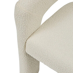 Atmosphera Fauteuil à dîner en bouclette AMOS - Blanc