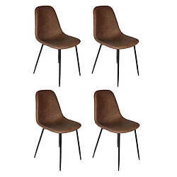 Paris Prix Lot de 4 Chaises Design Amber 86cm Marron
