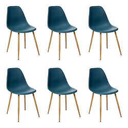 Atmosphera Lot de 6 Chaises Taho 86cm Bleu Marine