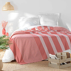 Acheter Douceur D'Interieur Couvre-Lit Tissé Imprimé Adele 240x260cm Rose