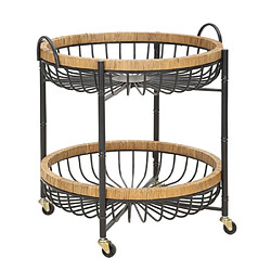 Paris prix Desserte de cuisine à roulettes - Noir