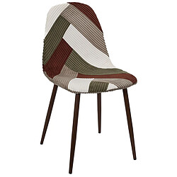 Paris Prix Lot de 4 Chaises Côtelé Scott 84cm Multicolore