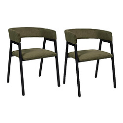 Paris Prix Lot de 2 Chaises Design Côtelé Scott 71cm Vert
