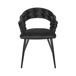 Avis Mes Lot de 2 chaises repas 62x54x83 cm en velours noir - TREZI