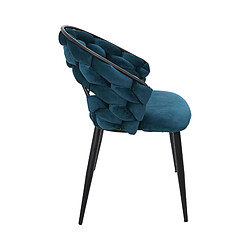 Acheter Mes Lot de 2 chaises repas 62x54x83 cm en velours bleu canard - TREZI