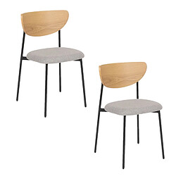 Atmosphera Lot de 2 chaises avec pieds en métal JAISA - Gris