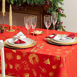 Feeric Lights And Christmas Nappe Imprimée Soir de Noël 140x360cm Rouge