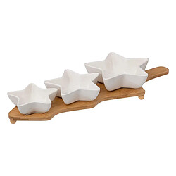 Atmosphera Service Apéritif 4 Pièces Étoile 42cm Blanc