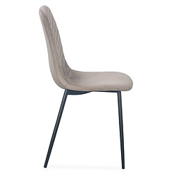 Acheter Paris Prix Lot de 4 Chaises en Velours Matelassées 88cm Taupe
