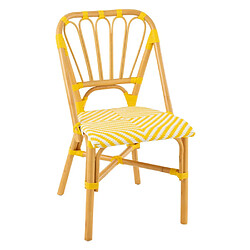Paris Prix Chaise en Rotin Danial 85cm Jaune & Naturel
