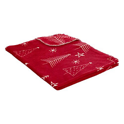 Atmosphera Plaid Imprimé & Peluche Père Noël 75x90cm Rouge