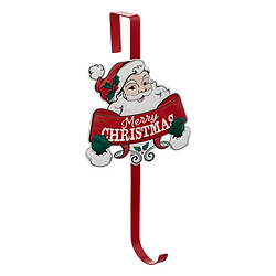 Atmosphera Accroche Couronne en Métal Père Noël 38cm Rouge