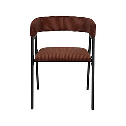 Mes Lot de 2 chaises 51,5x50,5x71,5 cm terracotta et noir pas cher