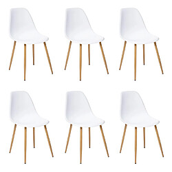 Atmosphera Lot de 6 Chaises Taho 86cm Blanc