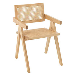 Paris Prix Chaise Cannage en Bois Grid 80cm Naturel
