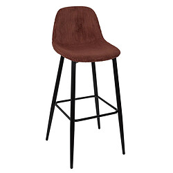 Paris Prix Lot de 2 Chaises de Bar Côtelé Scott 100cm Terracotta