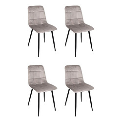 Paris Prix Lot de 4 Chaises Mateo 88cm Taupe
