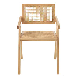 Paris Prix Chaise Cannage en Bois Grid 80cm Naturel