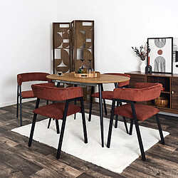 Acheter Mes Lot de 2 chaises 51,5x50,5x71,5 cm terracotta et noir