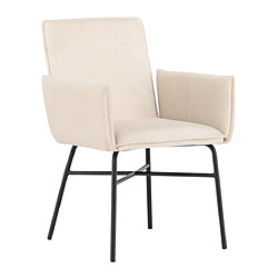 Paris Prix Chaise Design en Velours Petra 86cm Beige