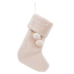 Atmosphera Botte de Noël Fourrure 45cm Blanc
