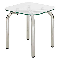 Atmosphera Lot de 2 tables d'appoint - Transparent & chromé
