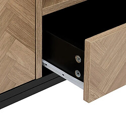 Five simply smart Meuble TV 2 portes 1 tiroir - Naturel et noir pas cher