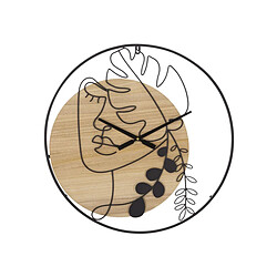 Paris Prix Horloge Murale en Métal Elegant 60cm Naturel & Noir