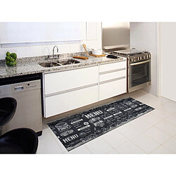 ATTICGO Tapis de cuisine menu RICCI noir/blanc 52x200 cm