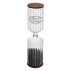 Atmosphera Sablier Déco en Bois Café 30cm Transparent