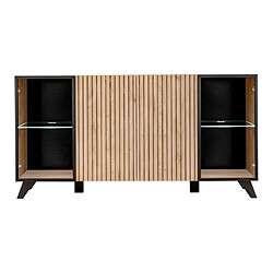 Paris Prix Buffet 4 Portes Design Liam 160cm Naturel & Noir