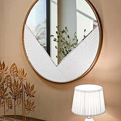 Mauro Ferretti Miroir mural rond 80 cm avec cadre doré Tolosa