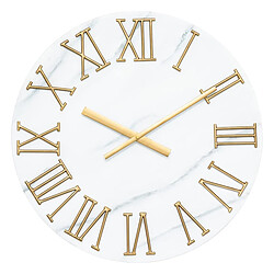 Atmosphera Horloge Murale Effet Marbre Alisha 56cm Gris Clair