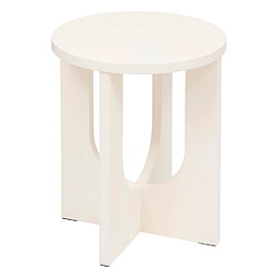 Atmosphera Table à café ronde en bois BLOOM - Ivoire