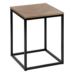 Five Simply Smart Table d'Appoint Bout de Canapé Chevrons 50cm Naturel & Noir