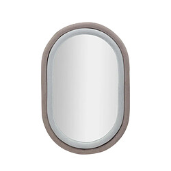 Mauro Ferretti Miroir ovale mural avec cadre en velours gris 90x60x4cm Antony