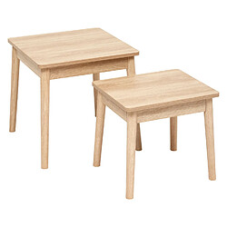 Five Simply Smart Ensemble de 2 tables à café gigognes effet bois naturel ABANA - Beige