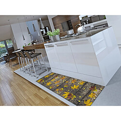 ATTICGO Tapis de cuisine automne SPRINTY jaune/marron 52x100 cm