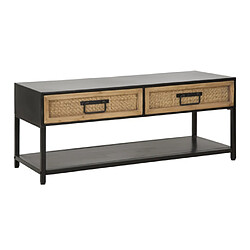 Paris prix Meuble TV 2 tiroirs - Naturel & noir