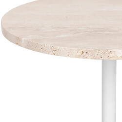 Atmosphera Table d'appoint travertin - Blanc