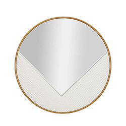 Mauro Ferretti Miroir mural rond 80 cm avec cadre doré Tolosa