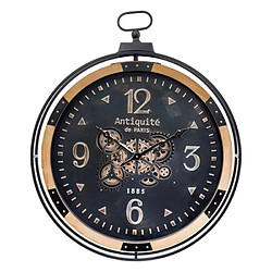 Atmosphera Horloge Murale à Gousset en Métal Amri 70cm Noir