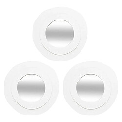 Atmosphera Lot de 3 Miroirs Ronds Emily 25cm Blanc