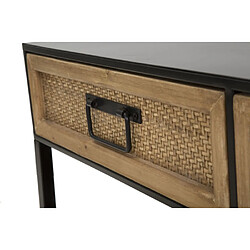 Paris prix Meuble TV 2 tiroirs - Naturel & noir pas cher